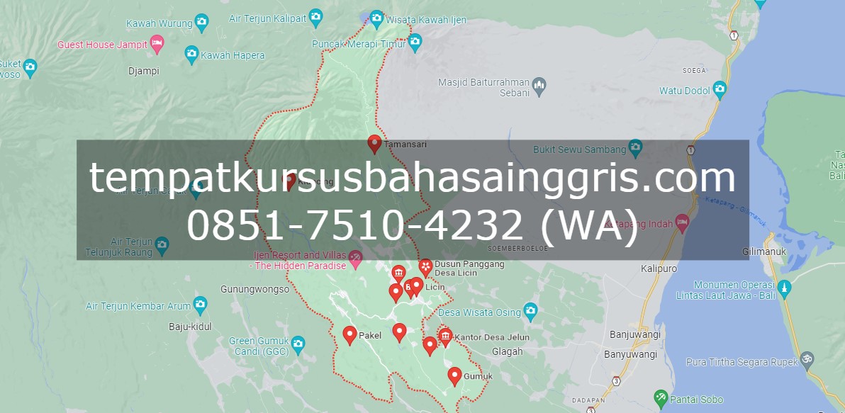 Les Bahasa Inggris di Licin Banyuwangi, Bimbingan Belajar (Bimbel) Bahasa Inggris Licin Banyuwangi, Privat Bahasa Inggris Licin Banyuwangi