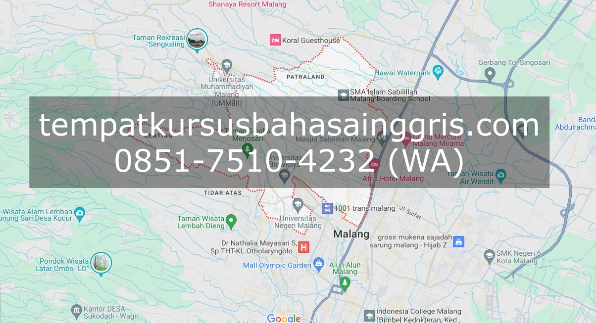Les Bahasa Inggris di Lowokwaru Malang, Bimbingan Belajar (Bimbel) Bahasa Inggris Lowokwaru Malang, Privat Bahasa Inggris Lowokwaru Malang