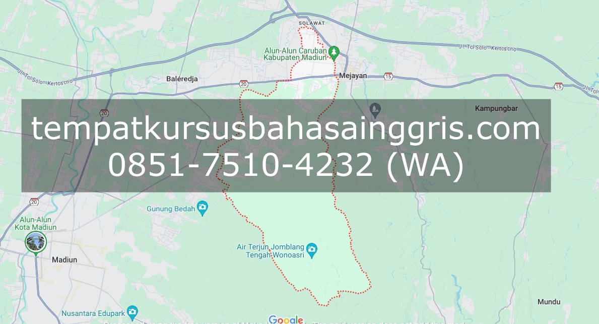 Les Bahasa Inggris di Wonoasri Madiun, Bimbingan Belajar (Bimbel) Bahasa Inggris Wonoasri Madiun, Privat Bahasa Inggris Wonoasri Madiun