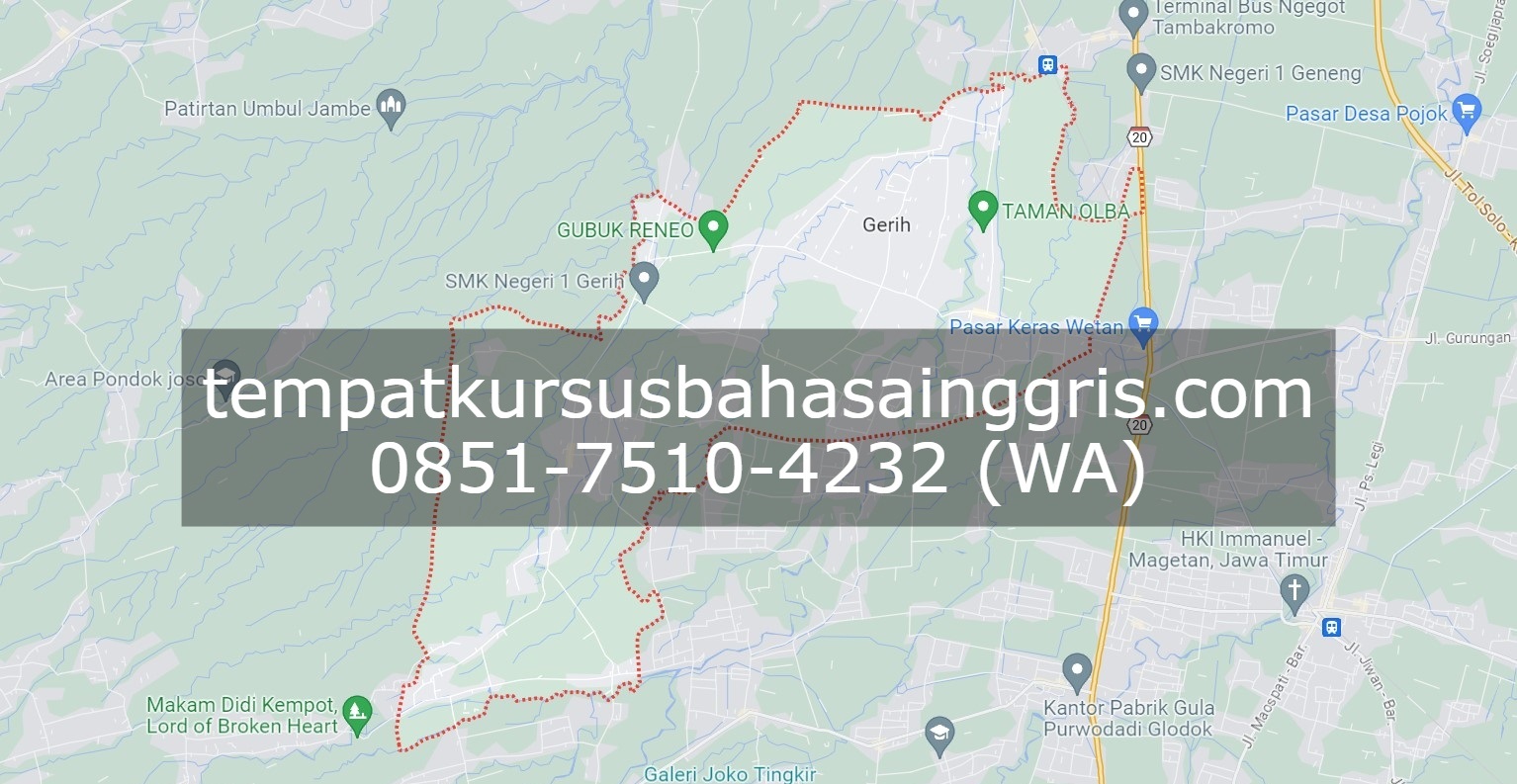 Les Bahasa Inggris di Gerih Ngawi, Bimbingan Belajar (Bimbel) Bahasa Inggris Gerih Ngawi, Privat Bahasa Inggris Gerih Ngawi