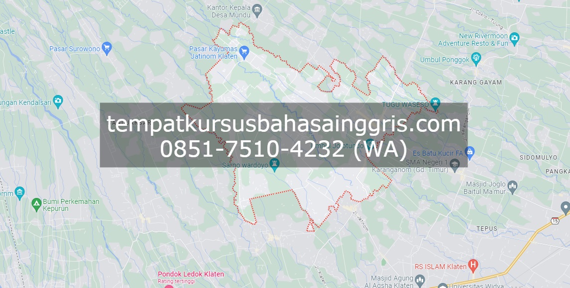 Les Bahasa Inggris di Jatinom Klaten, Bimbingan Belajar (Bimbel) Bahasa Inggris Jatinom Klaten, Privat Bahasa Inggris Jatinom Klaten