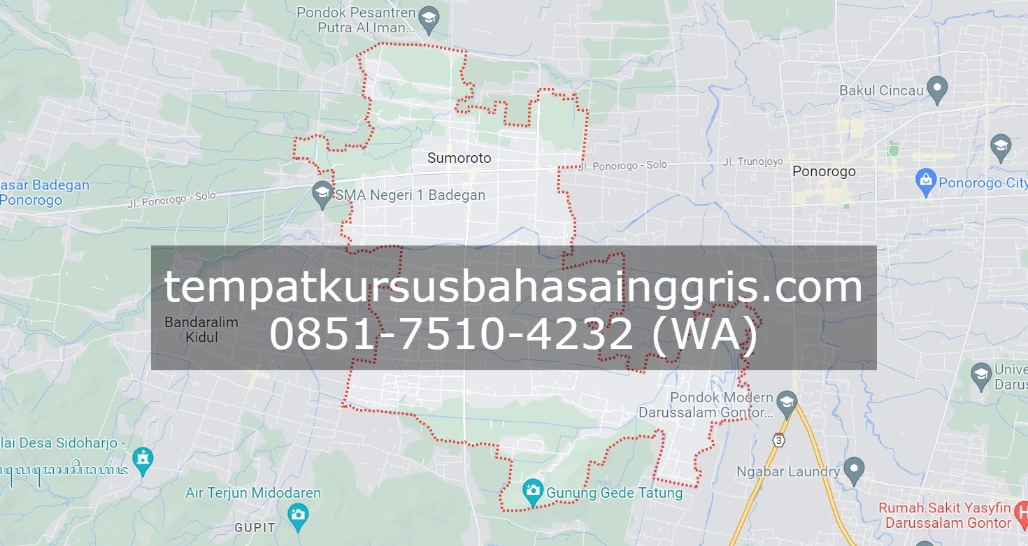Les Bahasa Inggris di Kauman Ponorogo, Bimbingan Belajar (Bimbel) Bahasa Inggris Kauman Ponorogo, Privat Bahasa Inggris Kauman Ponorogo