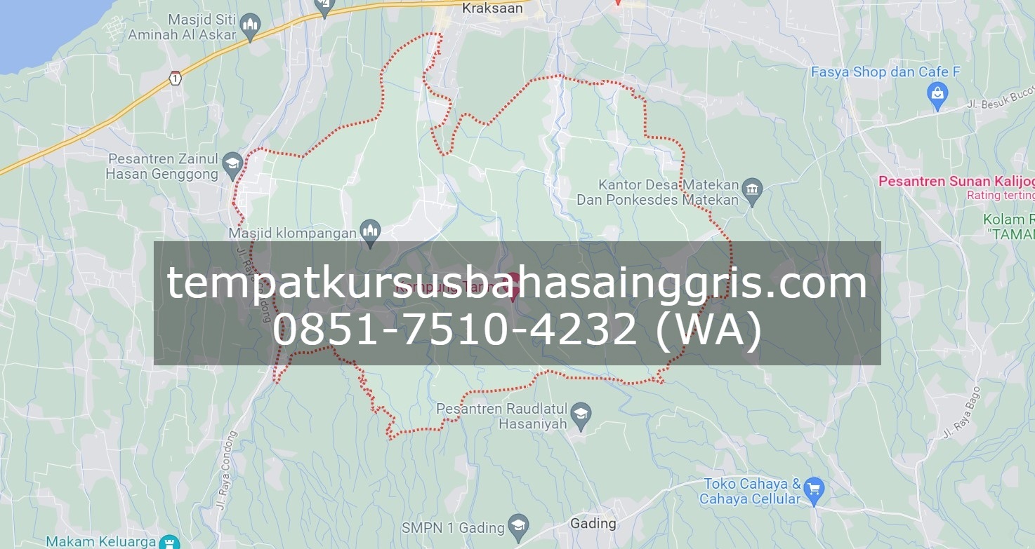 Les Bahasa Inggris di Krejengan Probolinggo, Bimbingan Belajar (Bimbel) Bahasa Inggris Krejengan Probolinggo, Privat Bahasa Inggris Krejengan Probolinggo