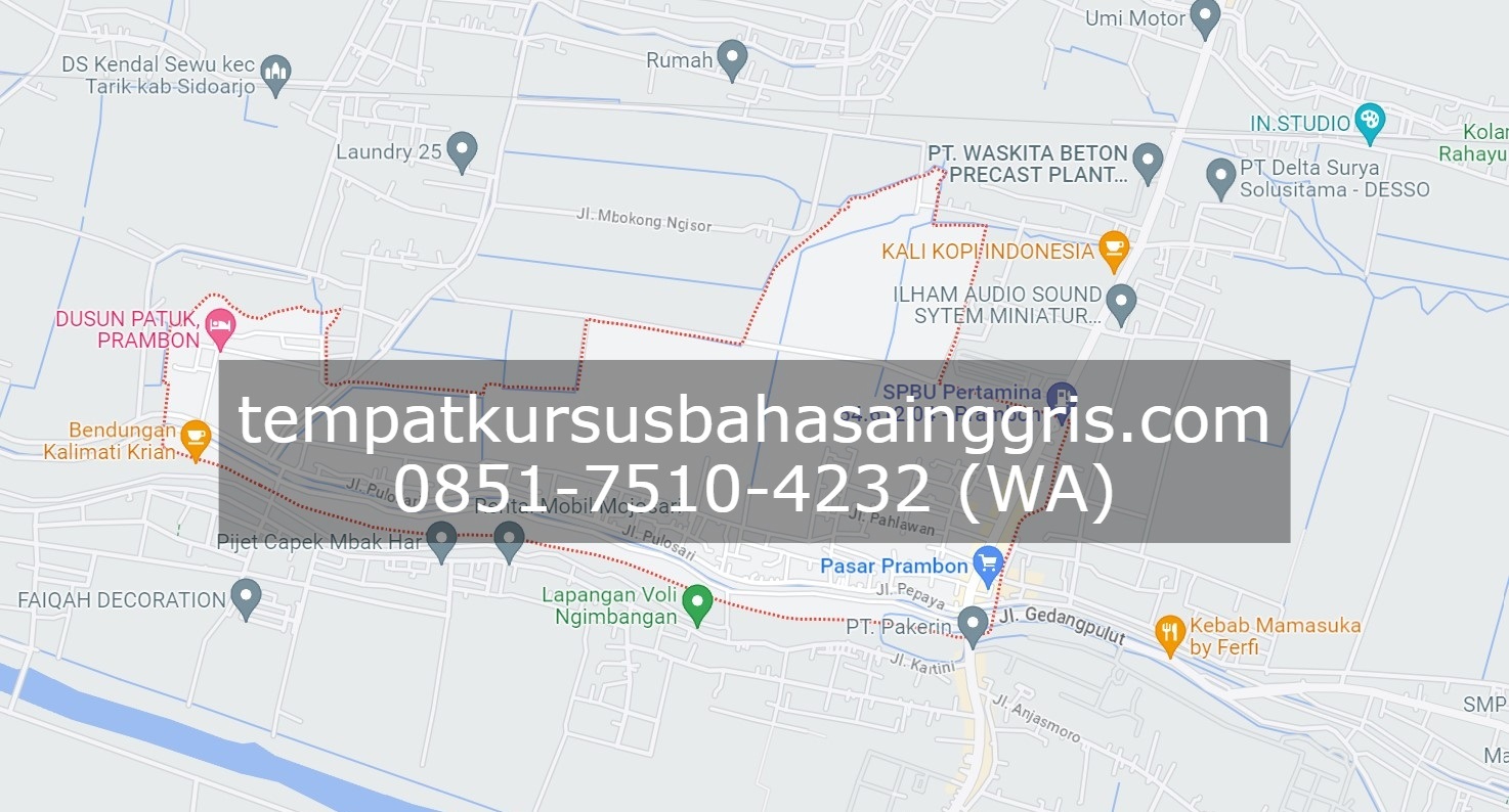 Les Bahasa Inggris di Prambon Sidoarjo, Bimbingan Belajar (Bimbel) Bahasa Inggris Prambon Sidoarjo, Privat Bahasa Inggris Prambon Sidoarjo