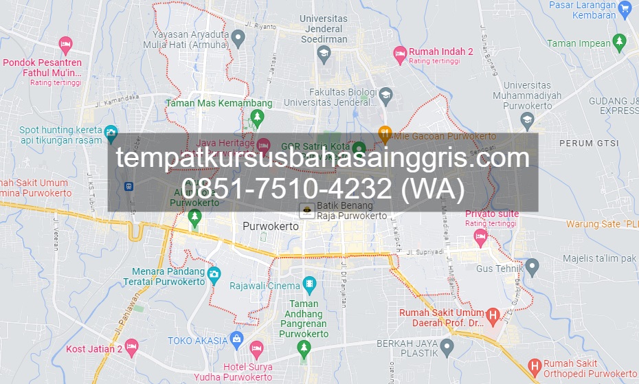 Les Bahasa Inggris di Purwokerto Timur Banyumas, Bimbingan Belajar (Bimbel) Bahasa Inggris Purwokerto Timur Banyumas, Privat Bahasa Inggris Purwokerto Timur Banyumas