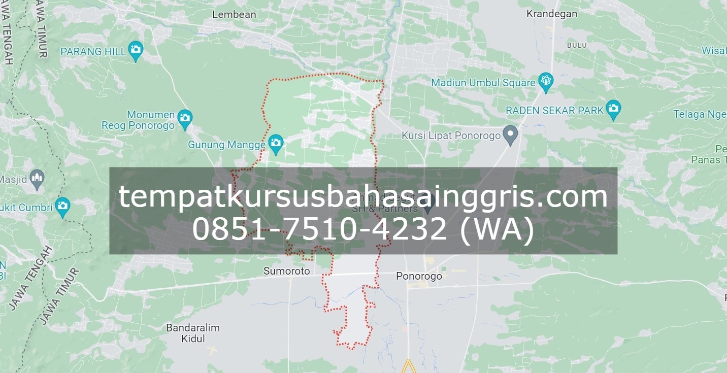 Les Bahasa Inggris di Sukorejo Ponorogo, Bimbingan Belajar (Bimbel) Bahasa Inggris Sukorejo Ponorogo, Privat Bahasa Inggris Sukorejo Ponorogo